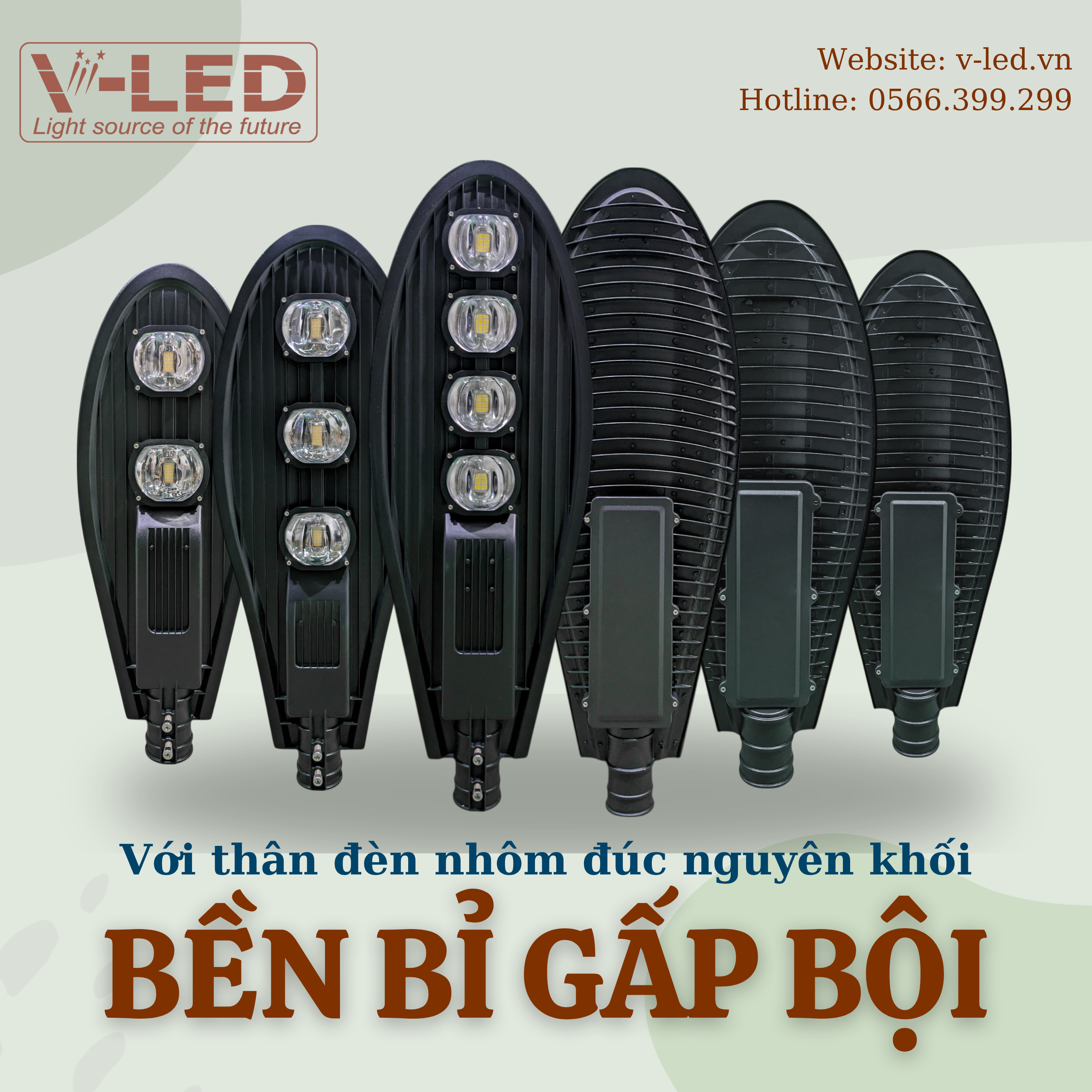 Đèn Đường Chiếc Lá 50W - V-LED LA50 - Ảnh 4