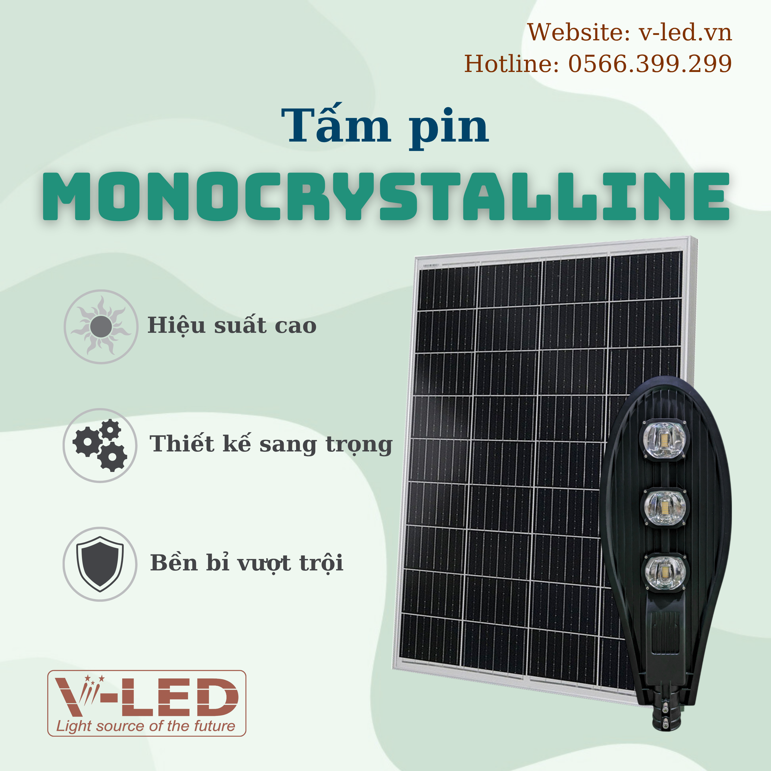 Đèn Đường Chiếc Lá 50W - V-LED LA50 - Ảnh 6