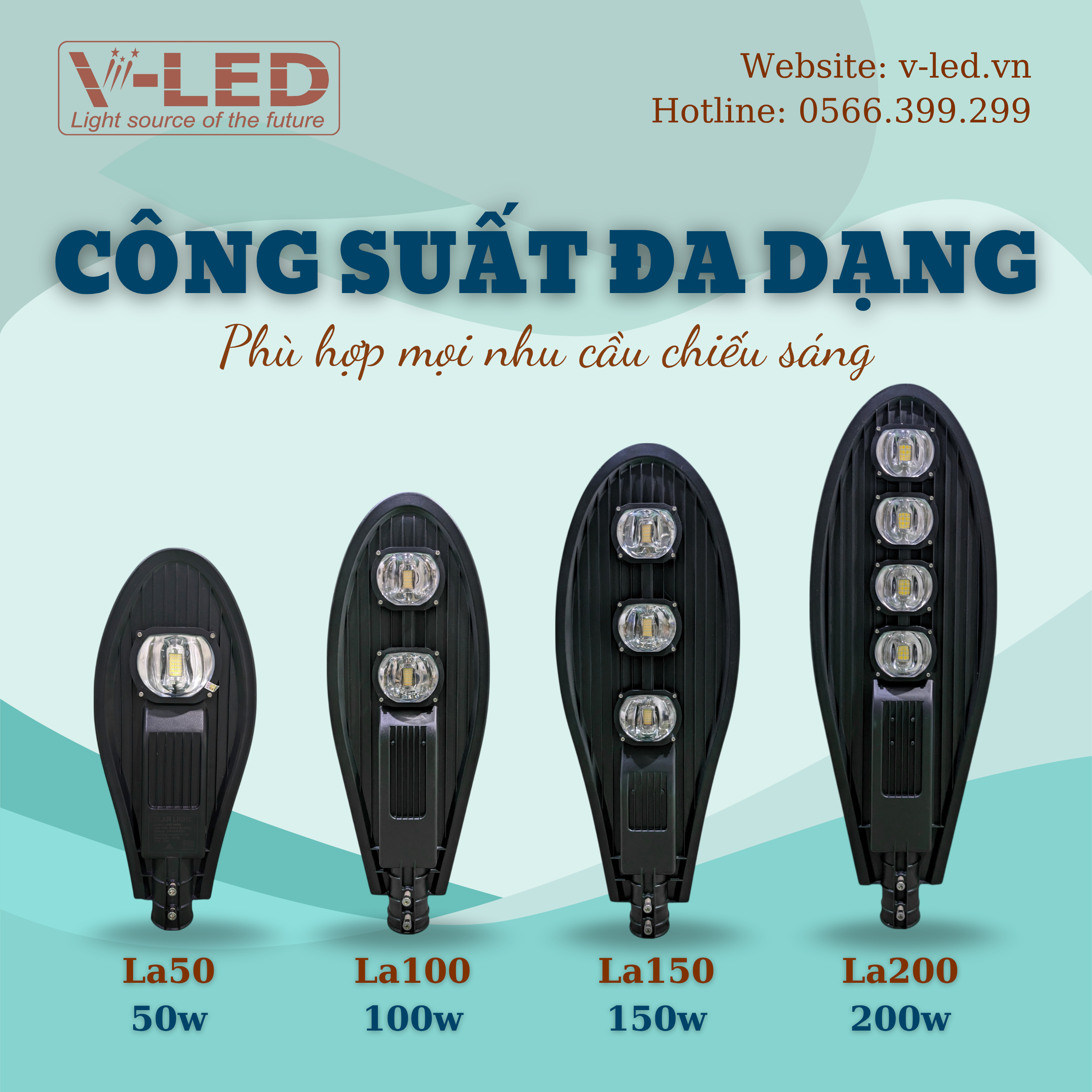 Đèn Đường Chiếc Lá 50W - V-LED LA50 - Ảnh 7