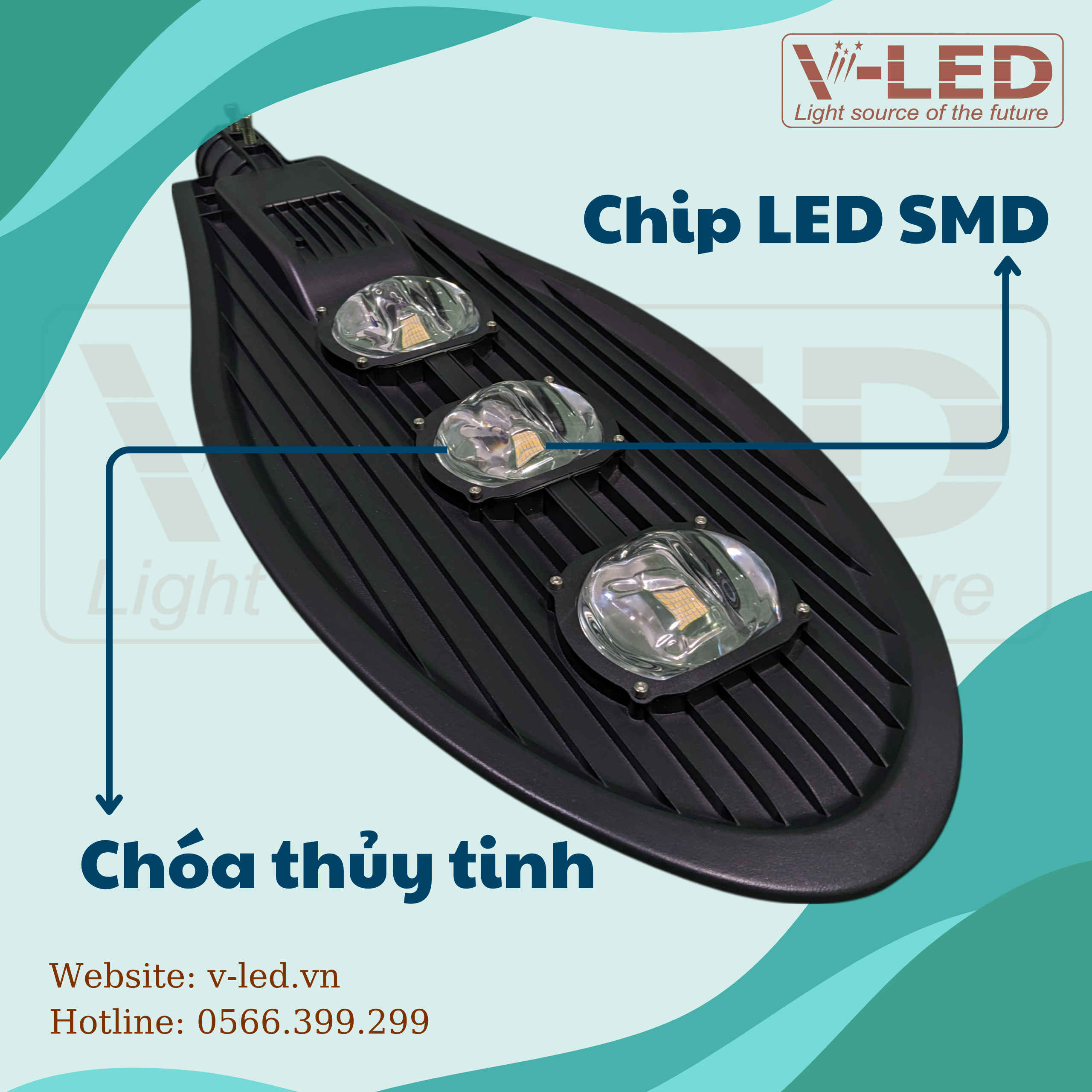 Đèn Đường Chiếc Lá 50W - V-LED LA50 - Ảnh 8