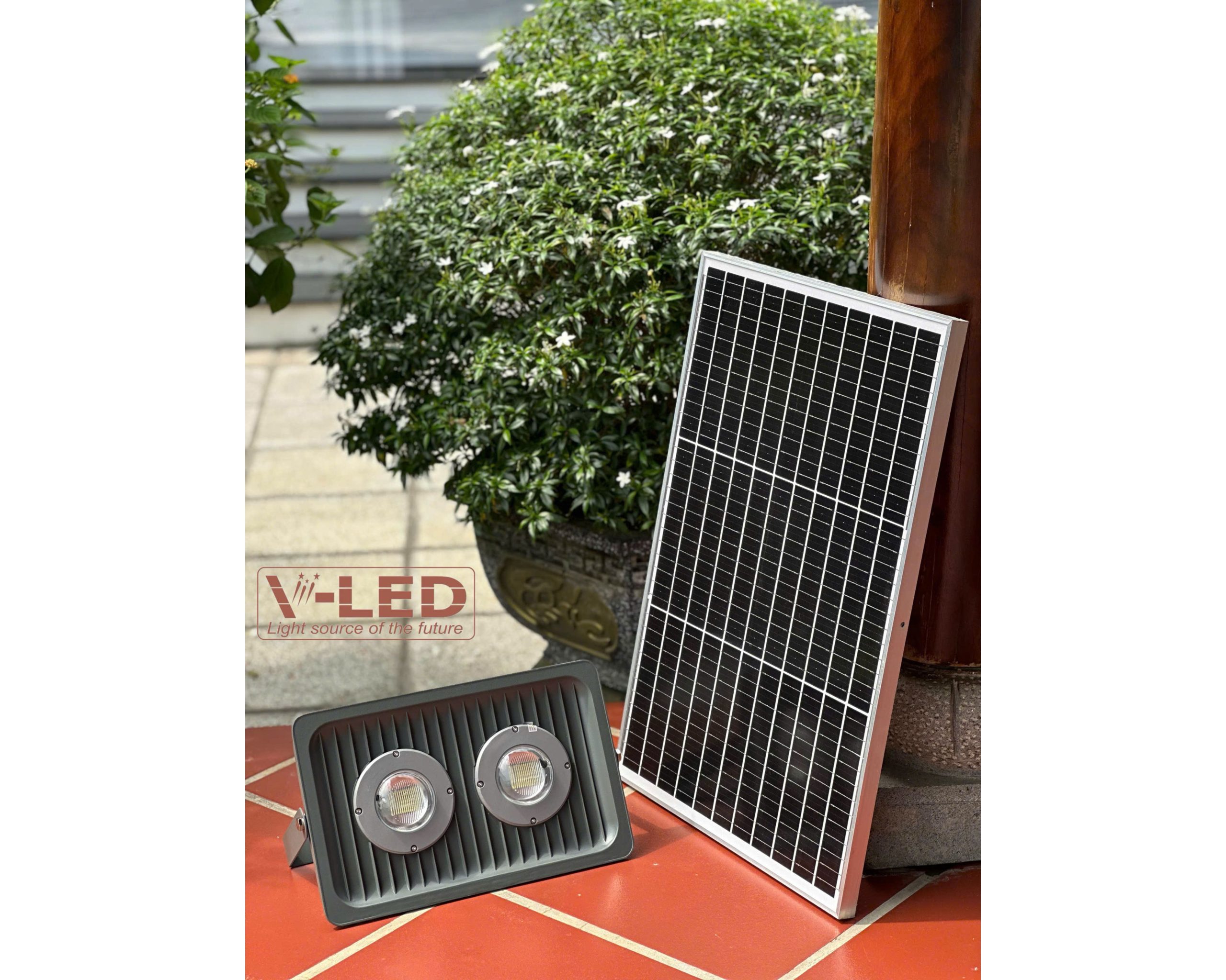 Đèn pha năng lượng mặt trời chống nổ 100W cao cấp V-Led - Ảnh 22