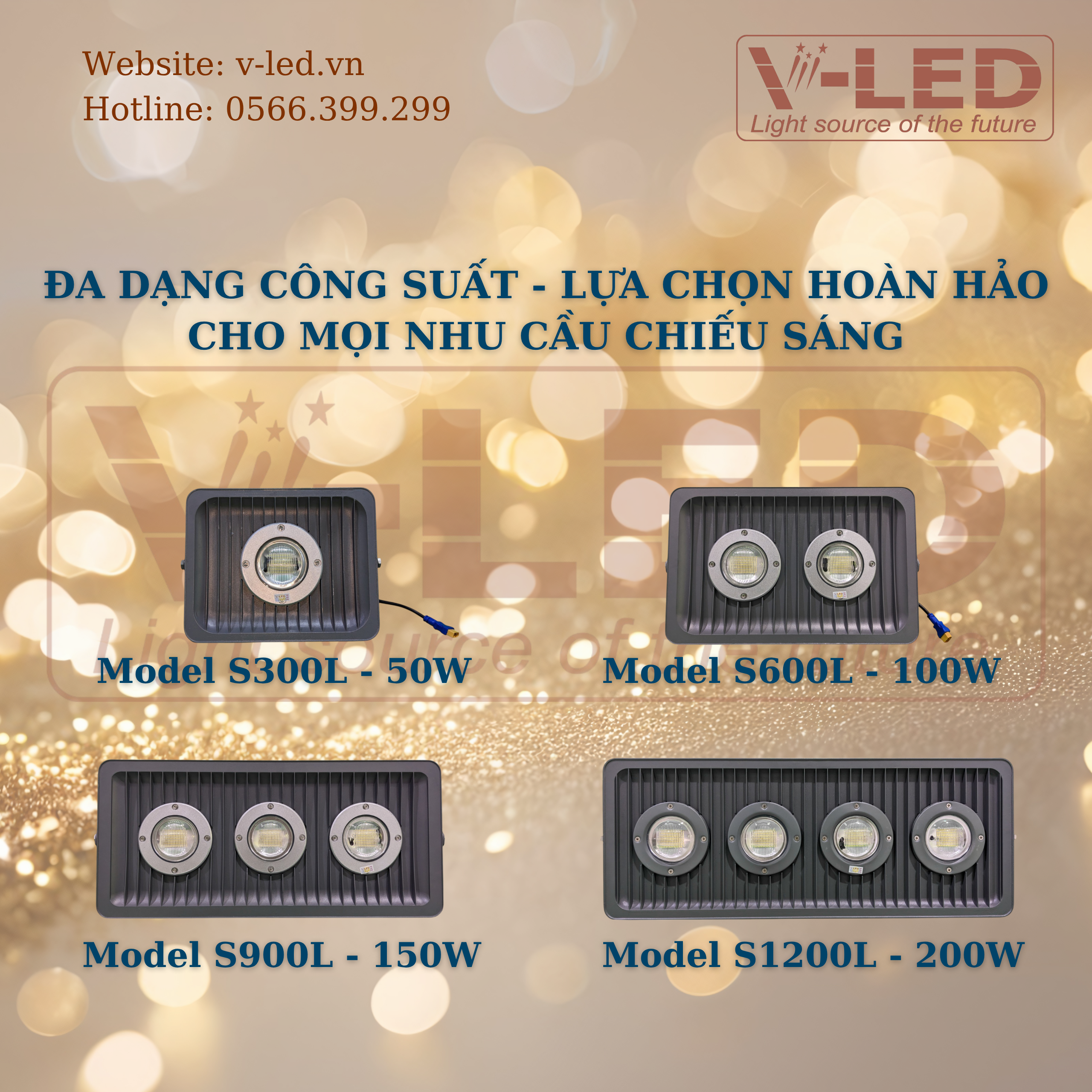 Đèn pha năng lượng mặt trời chống nổ 100W cao cấp V-Led - Ảnh 3