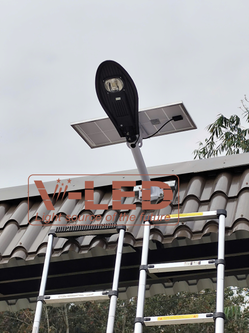 Đèn đường năng lượng mặt trời chiếc lá 50W cao cấp - Ảnh 9