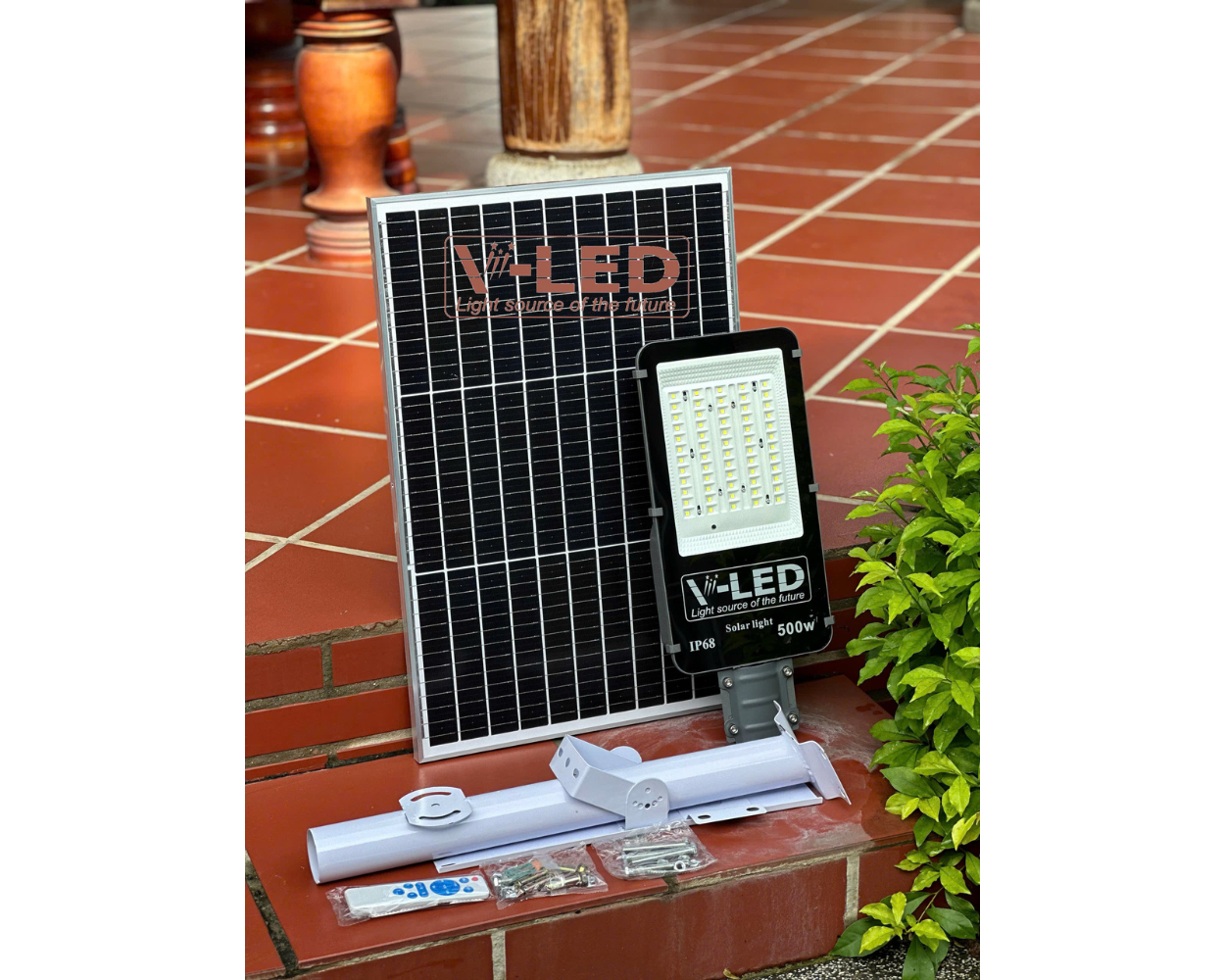 Đèn bàn chải năng lượng mặt trời V-LED 500W - Ảnh 12