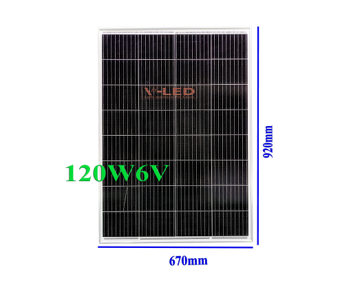 Tấm pin năng lượng mặt trời MONO 120W 6V V-LED