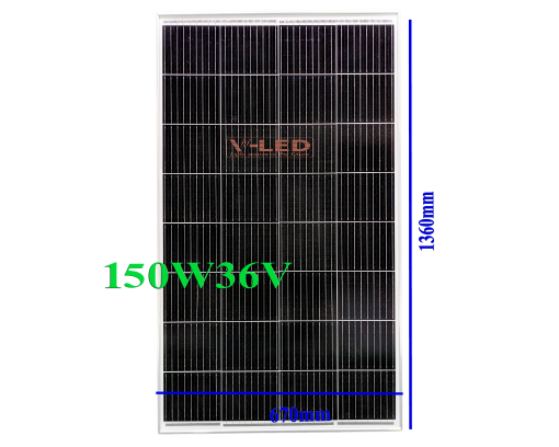Tấm pin năng lượng mặt trời MONO 150W 36V V-LED