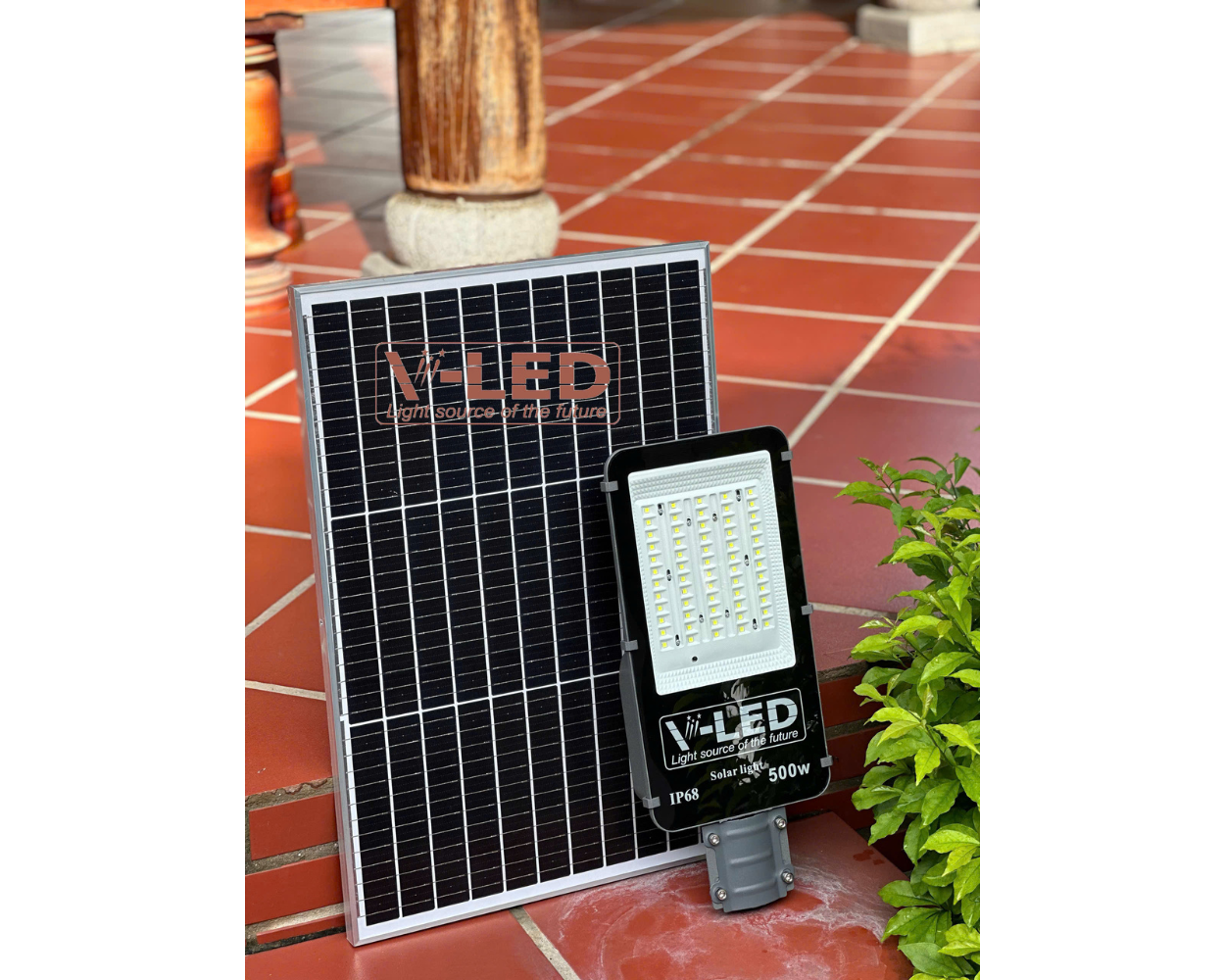 Đèn bàn chải năng lượng mặt trời V-LED 500W - Ảnh 13