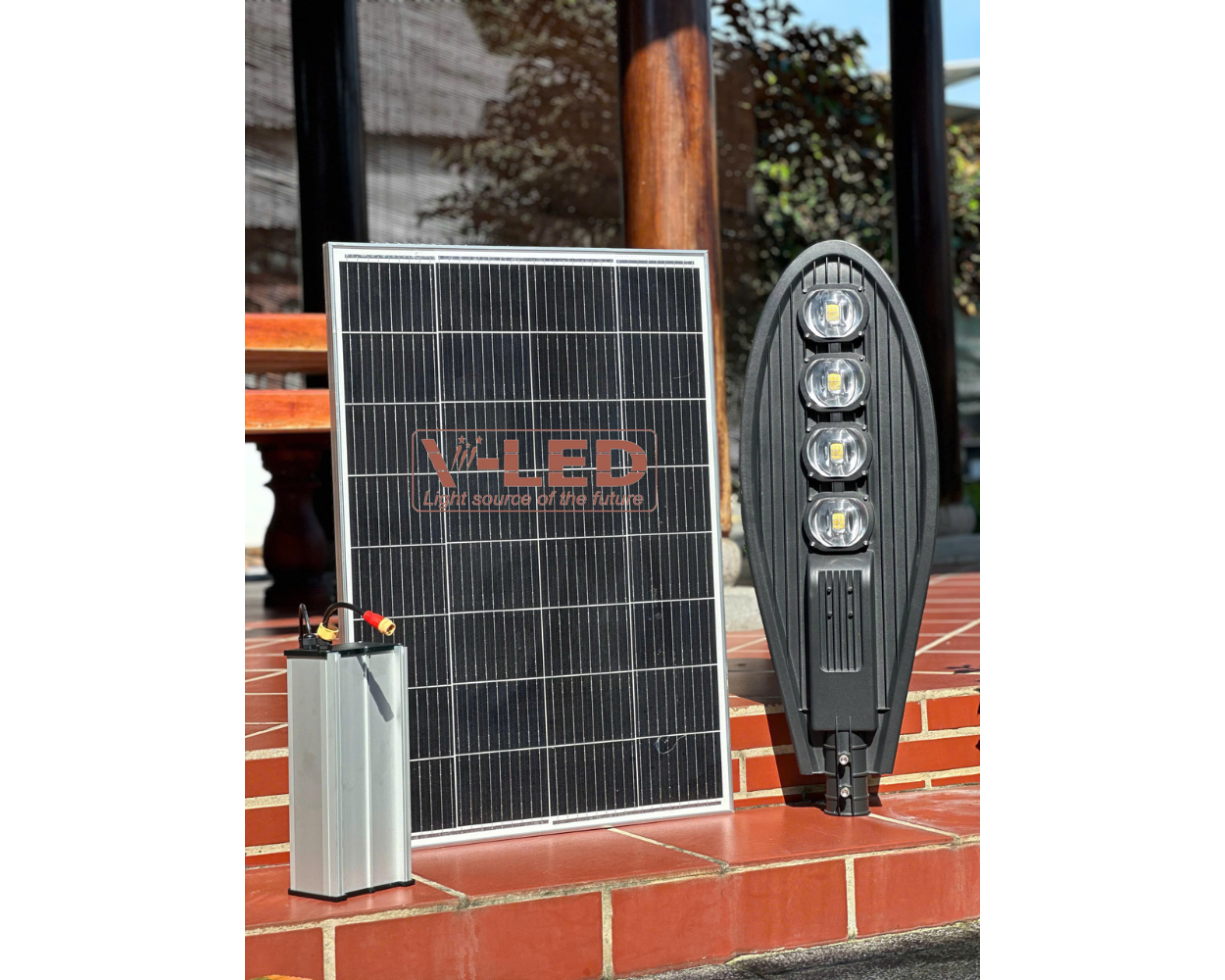 Đèn đường lá NLMT V-Led cao cấp Philips 200W - Ảnh 2