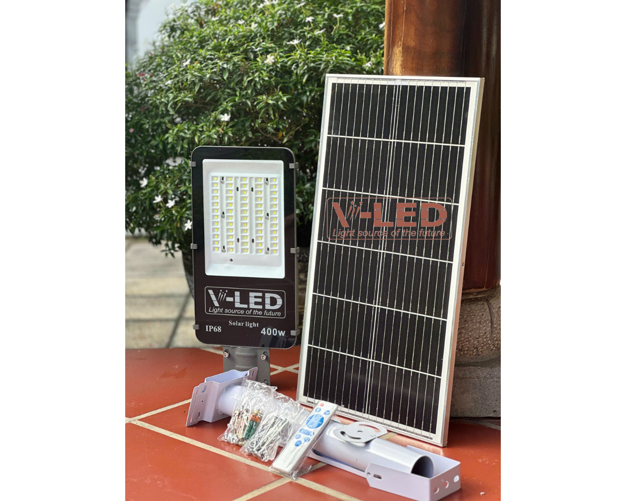 Đèn bàn chải năng lượng mặt trời V-LED 400W - Ảnh 12