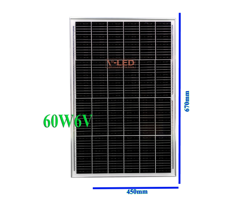 Tấm pin năng lượng mặt trời MONO 60W 6V