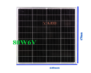 Tấm pin năng lượng mặt trời mono 80w 6v chính hãng v-led