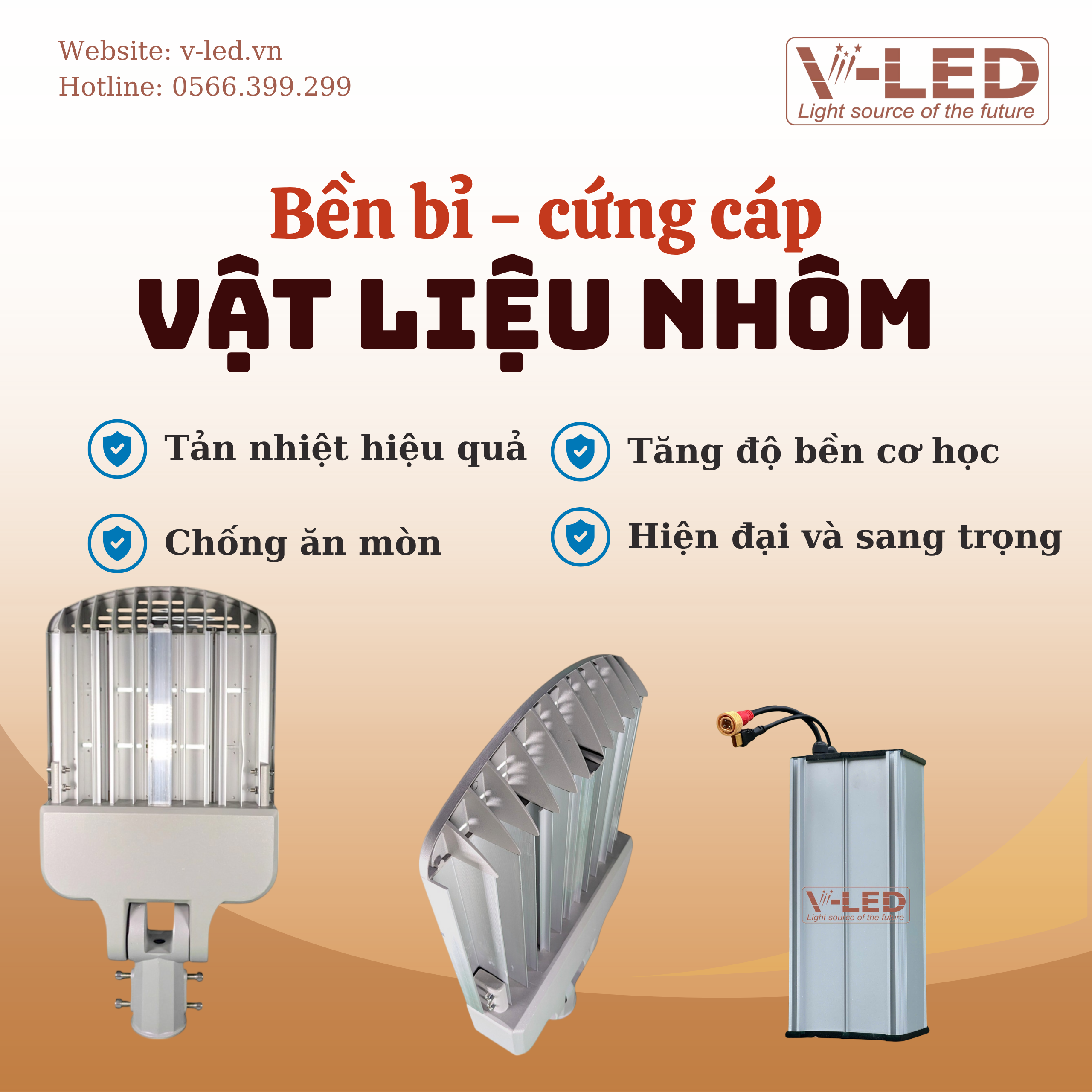 Đèn đường NLMT V-LED cao cấp Philips F150 25.6V - Ảnh 7