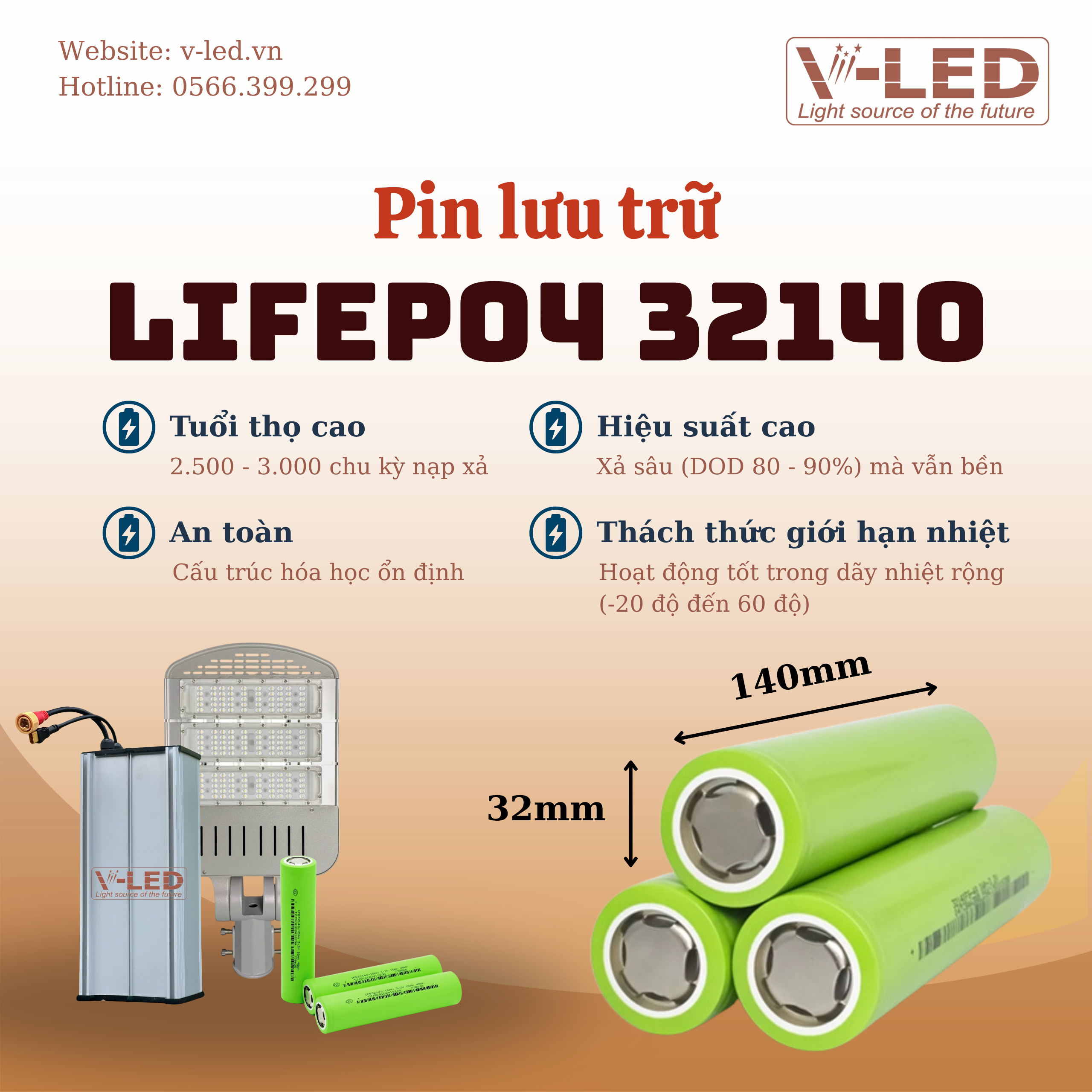 Đèn đường NLMT V-LED cao cấp Philips F150 25.6V - Ảnh 8