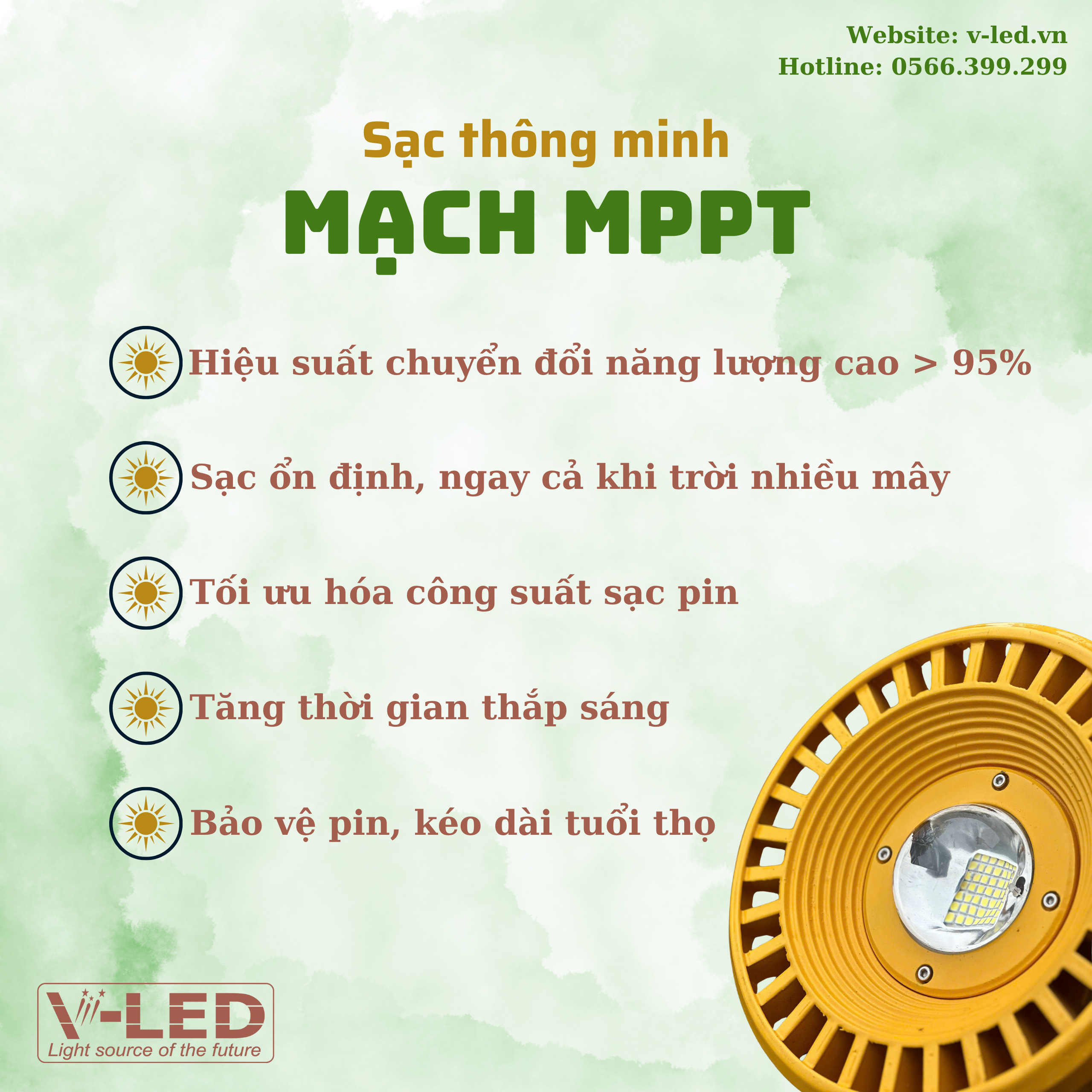 Đèn pha năng lượng mặt trời chống nổ UFO 50W V-LED - Ảnh 5