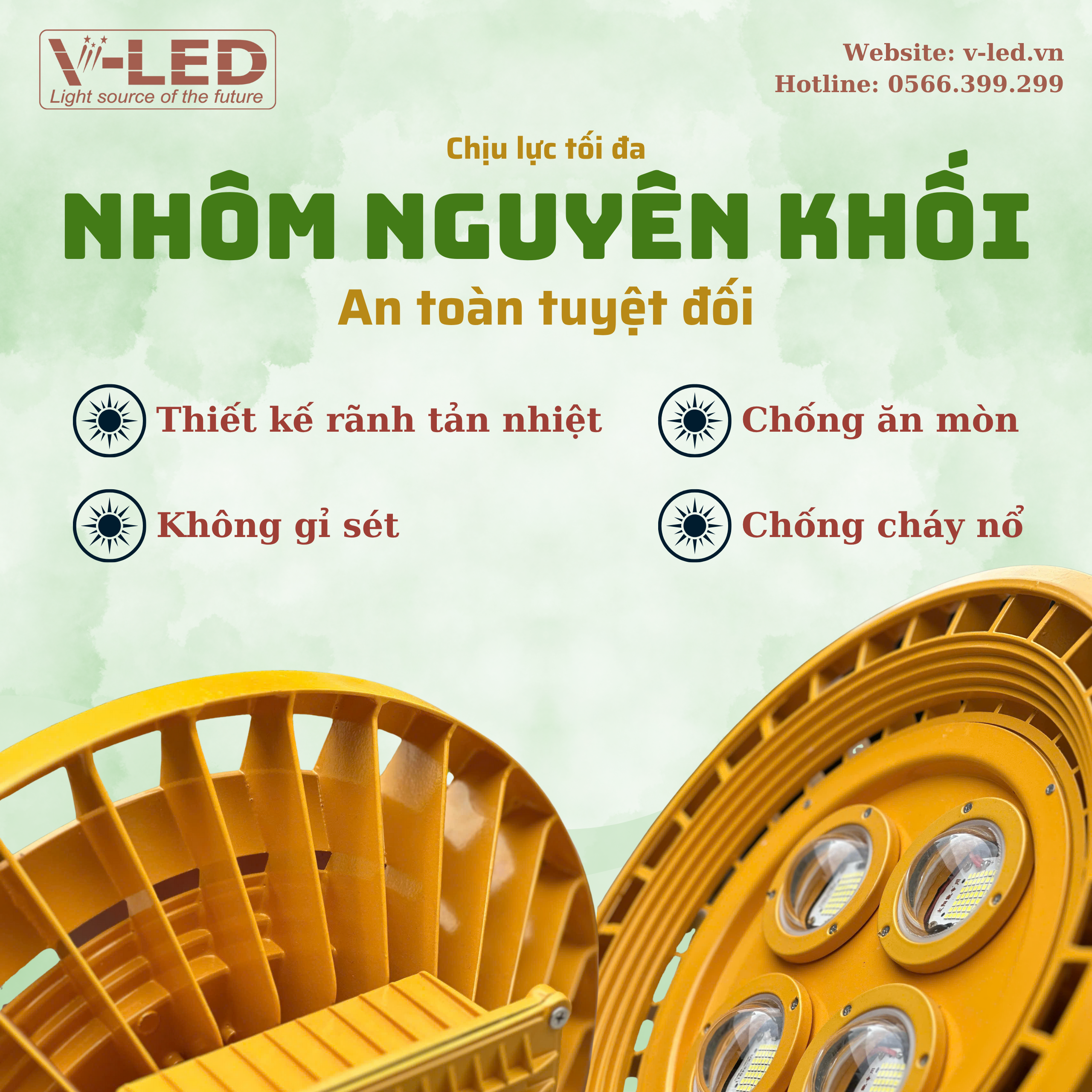 Đèn pha năng lượng mặt trời chống nổ UFO 50W V-LED - Ảnh 6