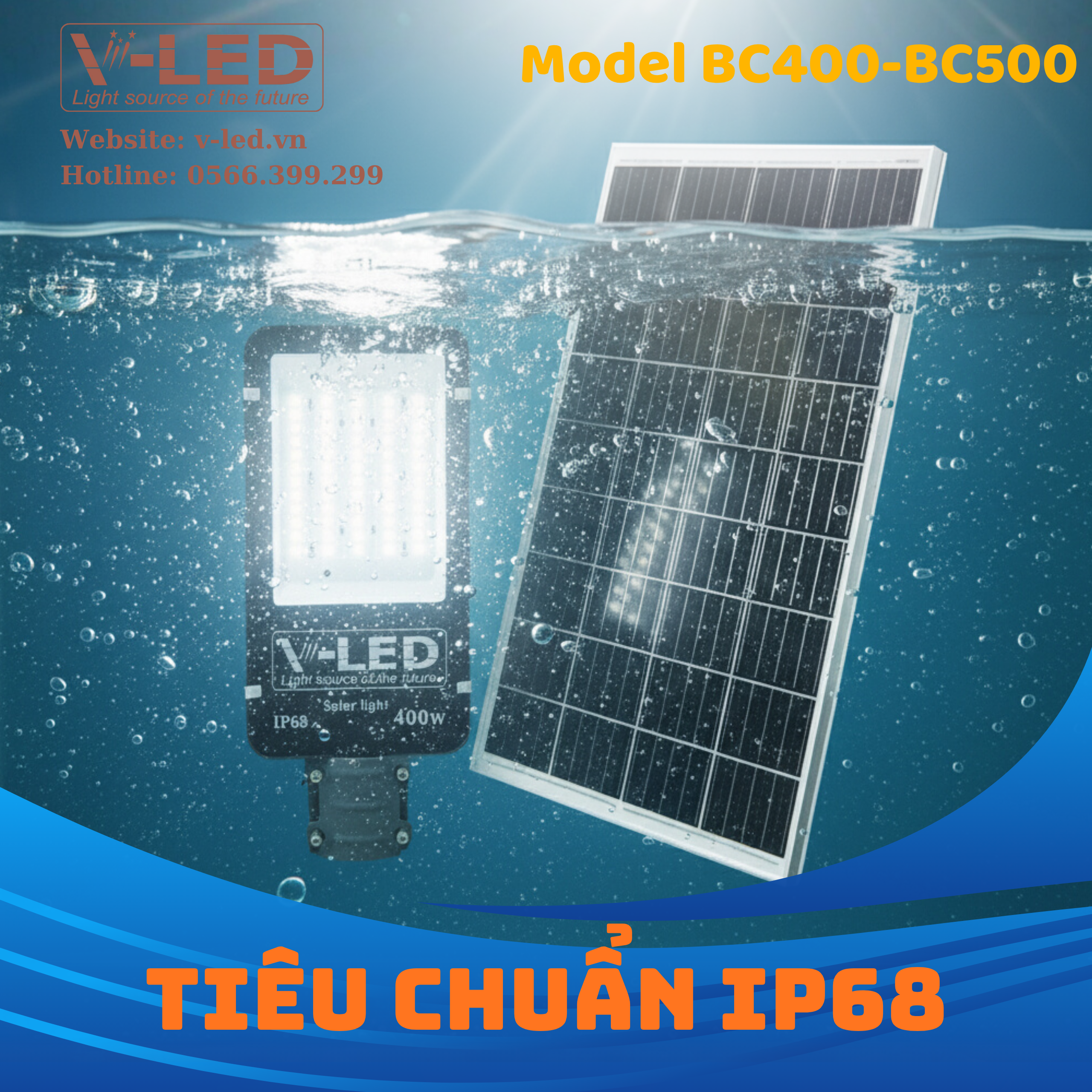 Đèn bàn chải năng lượng mặt trời V-LED 500W - Ảnh 8