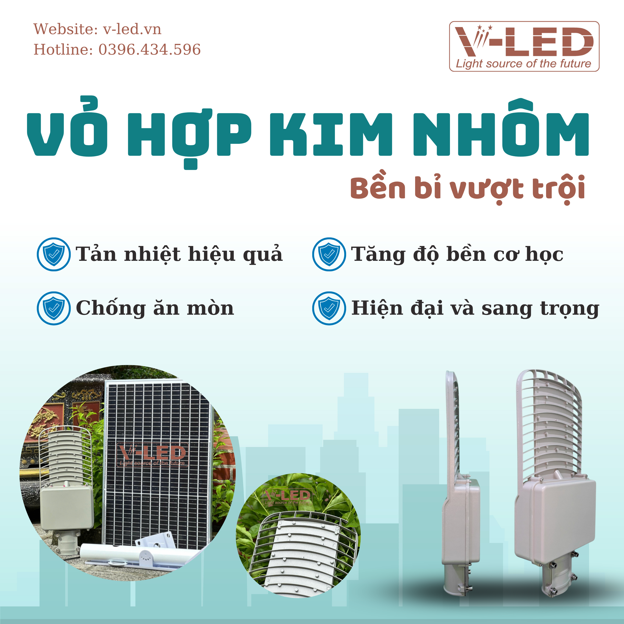 Đèn đường năng lượng mặt trời V-LED S40W - Ảnh 6